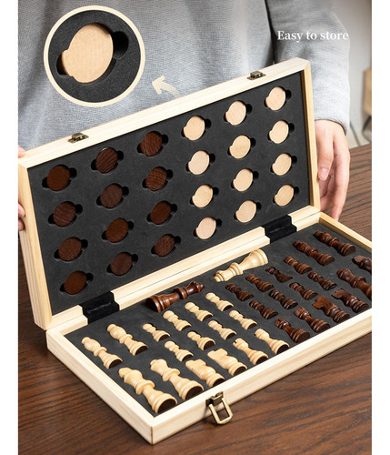 . Juego De Ajedrez De Madera, Juegos Educativos, Regalo De