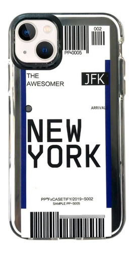 Funda Protector Ticket New York Para iPhone 13 Mini + Vidrio