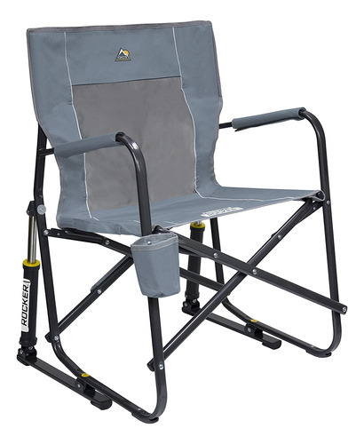 Silla Mecedora De Camping Y Aire Libre - Gris Mercurio