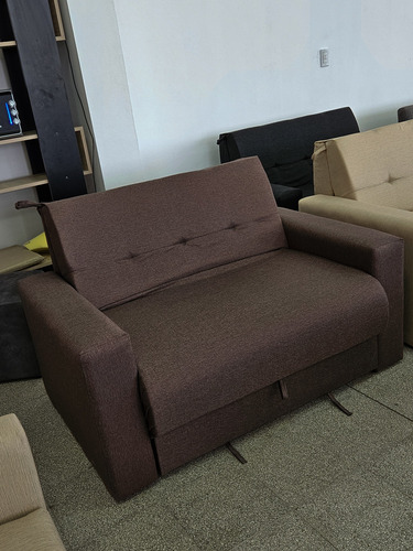 Sofa Cama 1.30mts Departamento Chenille Rustico Apto Mascota Chocolate Chenille Anti Desgarro
