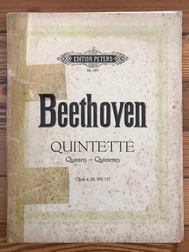 Partitura Beethoven Quintetos Op 4, 29, 104, 137