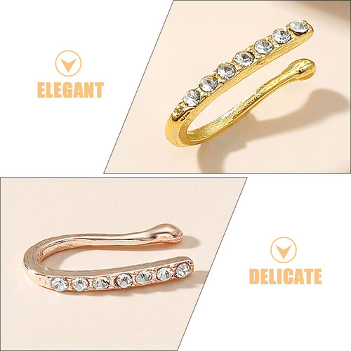 Set De 6 Modernos Anillos Nasales Con Clip En Forma De U