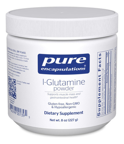 L-glutamina En Polvo Pure Encapsulations 227 G