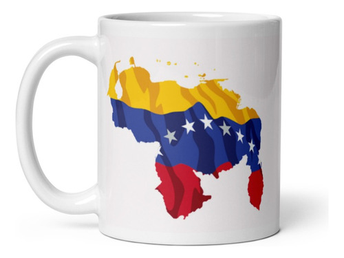 Taza De Cafe Ceramica Bandera Venezuela - Frases Varios 