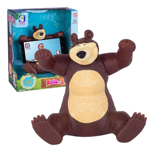 Boneco Masha E O Urso Vinil Pequeno Suporte Celular Oferta