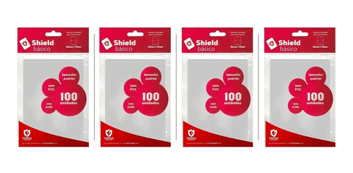 Central Sleeve Standard Shield Básico Transparente 4 Pacotes