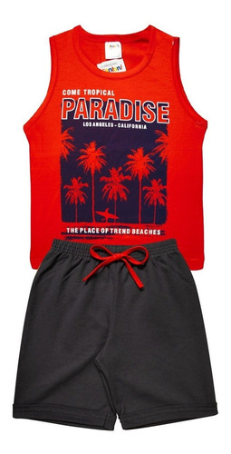Conjunto Infantil Menino Camiseta + Short Paradise Fantoni