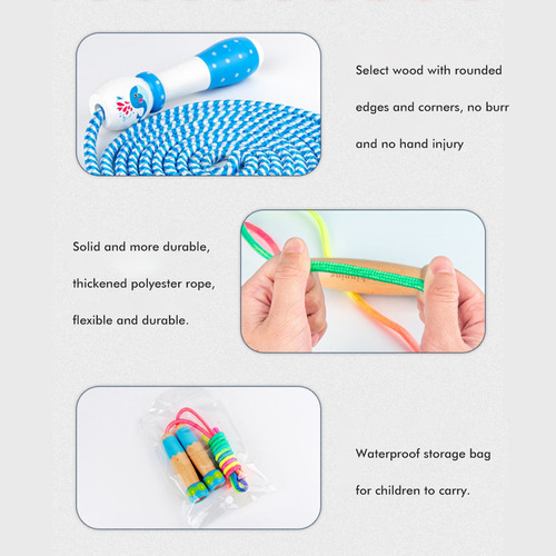 1 Cuerda Para Niños Con Mango De Madera Ajustable Para Salta