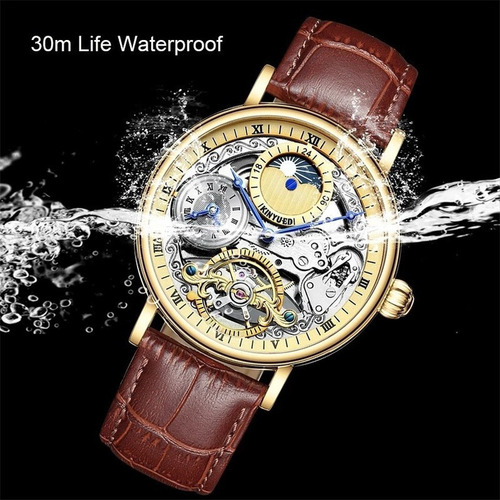 Reloj Mecánico Kinyued J073 Tourbillon Skeleton