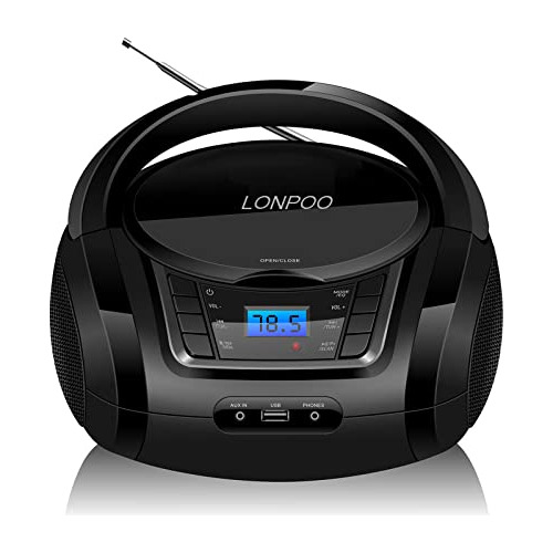 Reproductor De Cd Lonpoo Boombox Portátil Con Fm L9wdj