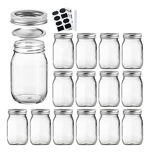 Tarros De Mason De 500 Ml Con Tapas Herméticas, Tarro De Vid