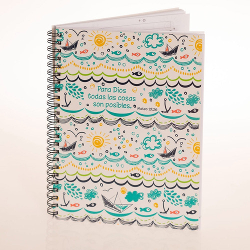 Imagen 2 de 6 de Cuaderno Con Versículo Mar