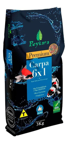 Ração Para Carpas Poytara Mix Premium 6x1 - 3 Kg Pond Koi