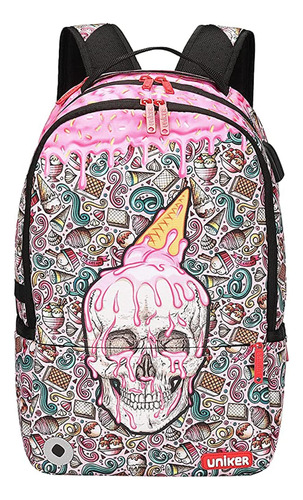 Mochila Graffiti Para Escuela Casual Diseñador Laptop 15.6 