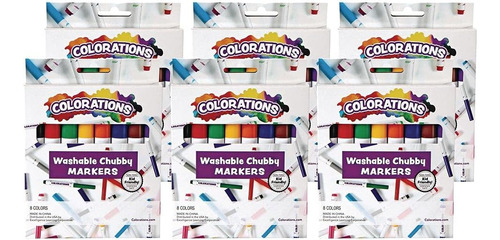 Colorations Chubby Markers, 8 Colores, 6 Paquetes, Marcador