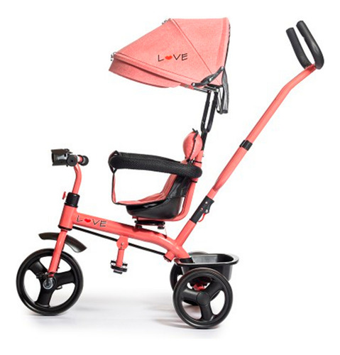 Triciclo Giro 360° Love 044 Luz Y Sonido Con Capota Rosa