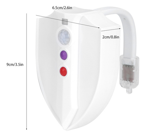 Inodoro Nocturno Led Con Sensor De Movimiento, 8 Colores Y