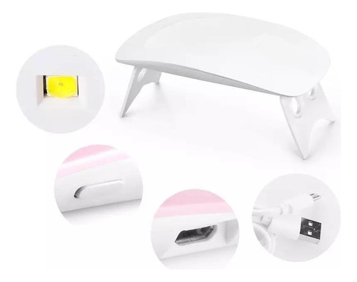 Lampara Mini Pará Uñas Esmalte Gel Semi Permanente Uv/led 6w