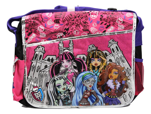 Bandolera Monster High Negro Rosa Classmate 096605