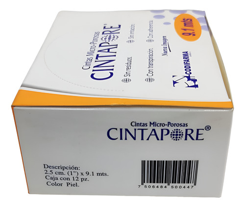 Cinta Microporosa 2.5 Cm X 9.1 Mts Color Piel