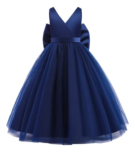 Vestido De Fiesta Ni a Azul Marino MercadoLibre
