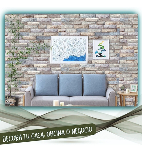 Imagen 2 de 10 de Papel Tapiz Adherible 10m X 45cm Tabique Gris Colores Tp11