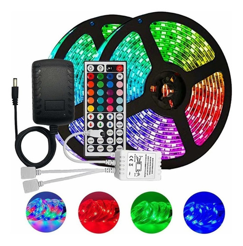 Tira Led 10m Rgb Decorativa Mando A Distancia