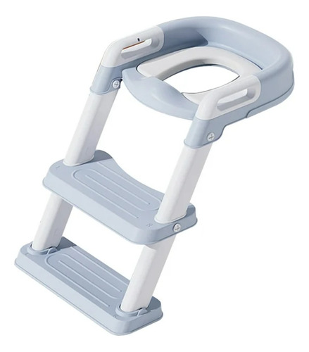 Escalera Adaptador Entrenamiento Inodoro Asiento Para Niños Color Azul Claro Lisa
