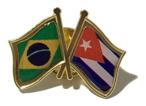 Pin Da Bandeira Do Brasil X Cuba