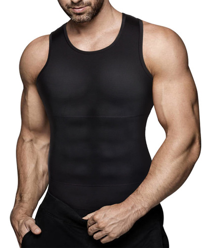 Camiseta De Compresion Para Hombre, Adelgaza Y Moldea El Cue