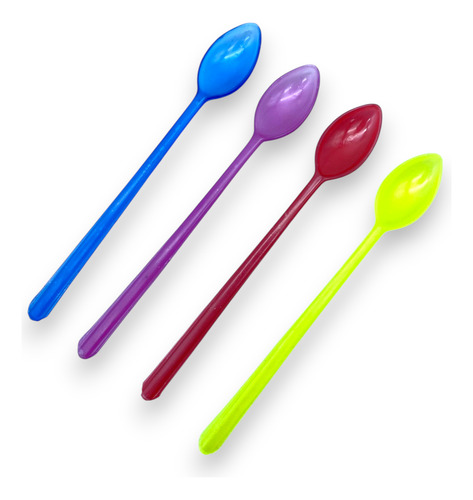 25cucharas Colores Refresquera Plástico Grueso Reutilizables