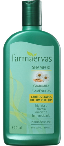  Shampoo Camomila e  Amendôas Farmaervas 320ml