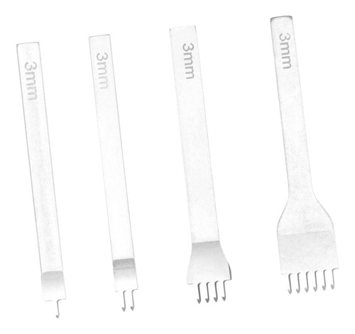 4x Herramientas Para Artesanía En Cuero, Perforadoras 3 Mm
