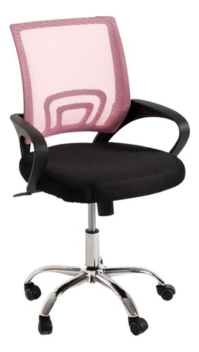 Silla Ejecutivo Pc - Respaldo Bajo Escritorio Tela Mesh Rosa