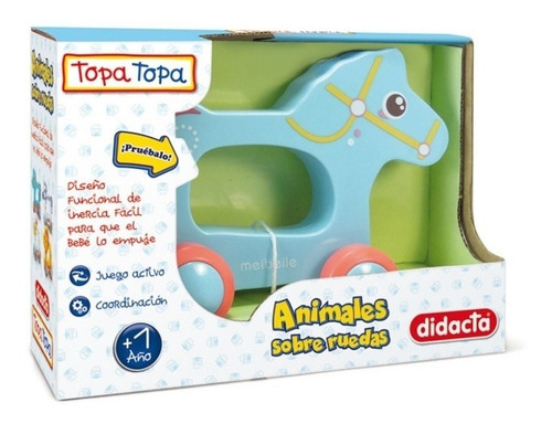 Juguete Arrastre Bebé Caballo Azul  Juego Didactico Niños