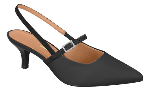 Scarpin Slingback Feminino Vizzano Salto Baixo Fino Fivela