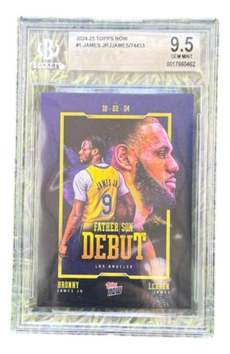 Tarjeta Lebron / Bronny James Topps Bgs 9.5