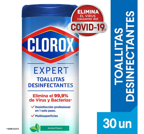 Toallas Desinfectantes Clorox Expert Fresco 30 Un