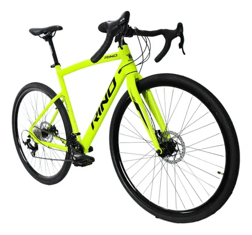 Bicicleta Aro 700 Rino Gravel 18v Aluminio Cor Amarelo Neon Taman...