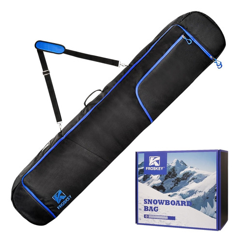12mm Padded Snowboard Bag For Air Travel, Fits 158cm Snowboa