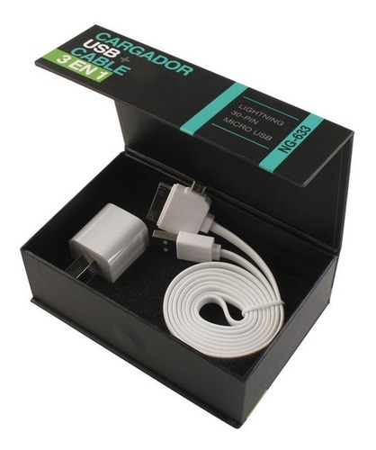 Imagen 2 de 10 de Cargador Celular Universal Usb Lightning 30 Pines 3en1 Noga
