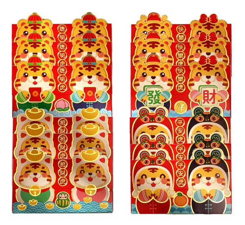 32 Sobres Rojos Tradicionales De Hongbao, Fiesta De Primaver