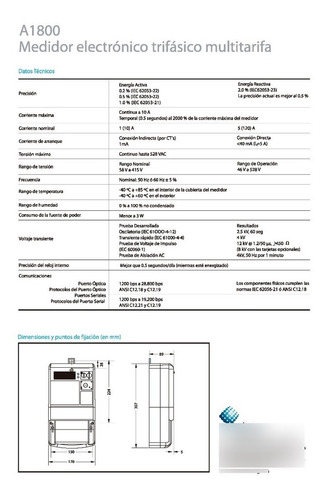 Imagen 3 de 3 de Contador Medidor Trifásico Elster A1800 Semidirecta Indirect