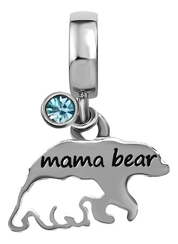 Jmqjewelry Mama Bear Dangle Birthday Birthstone March Womens