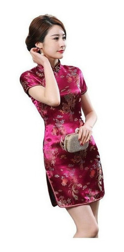 Vestido Chino Tradicional Qipao Cheongsam Cheongsam Corto N