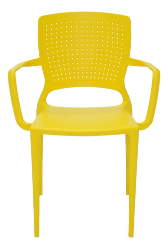 Imagem 1 de 3 de Cadeira de jantar Tramontina Safira con brazos, estrutura de cor  amarelo, 1 unidade
