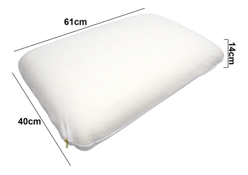 Imagen 2 de 9 de Almohada Inteligente Viscoelastica Termosensible 61x40x14 Cm