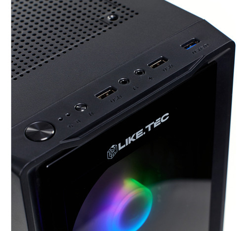 Gabinete Gamer Liketec Sigma Preto Com 4 Fans Led Rgb Usb 3