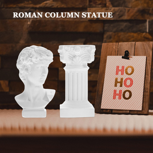 1 Juego Con Columna Romana Y Estatua De David, Figura De Dav