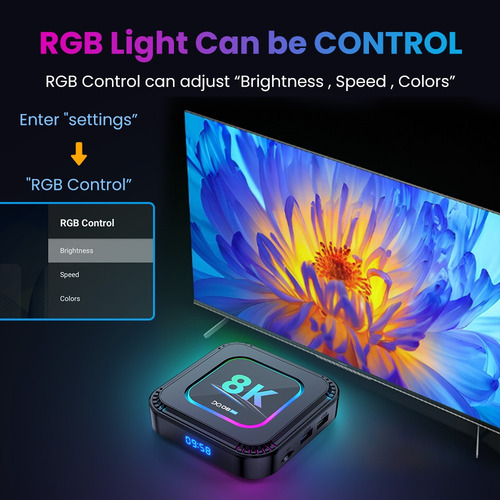 Caja De Tv Inteligente Dq08 Pro Rgb Android 13 4k Hdr10+ Wif